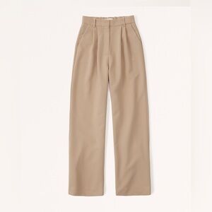 Abercrombie & Fitch Beige Pleated Trousers